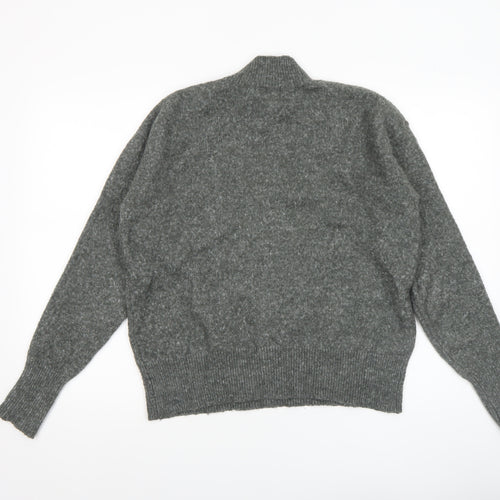 RR Womens Grey Mock Neck Wool Blend Pullover Jumper M