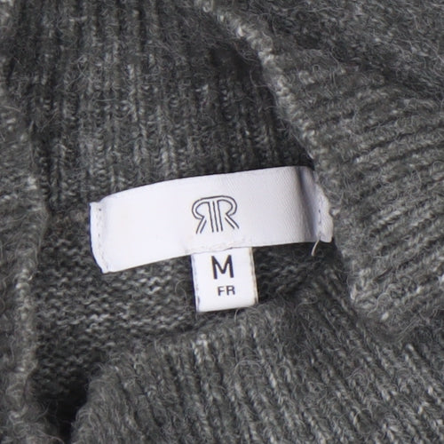 RR Womens Grey Mock Neck Wool Blend Pullover Jumper M