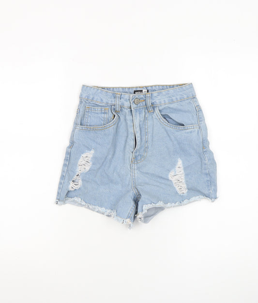 Pep&Co Girls Light Blue Denim Cotton Distressed Hot Pants 9-10 Years