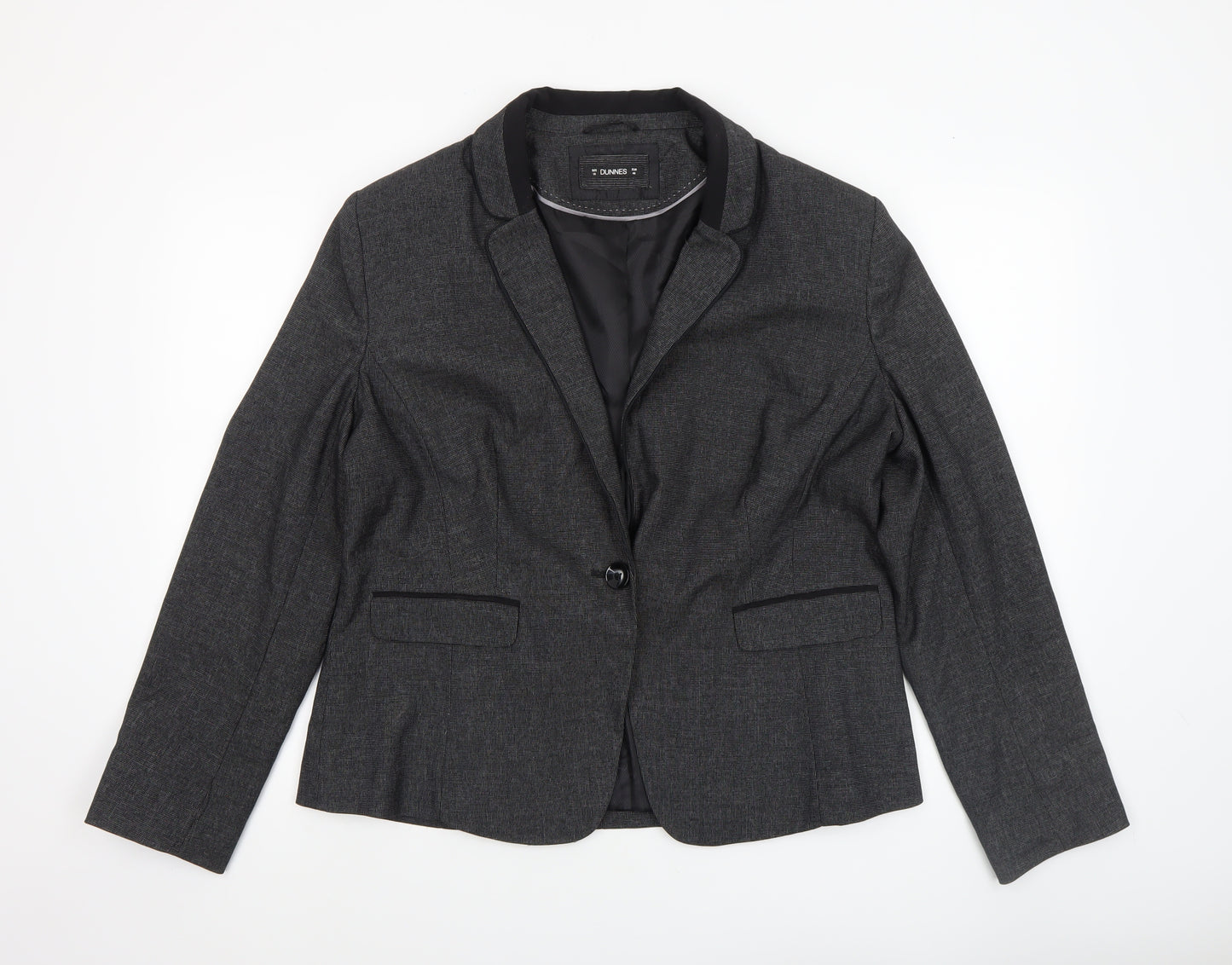 Dunnes Women Grey Pinstripe Blazer Jacket Size 18 Classic Fit