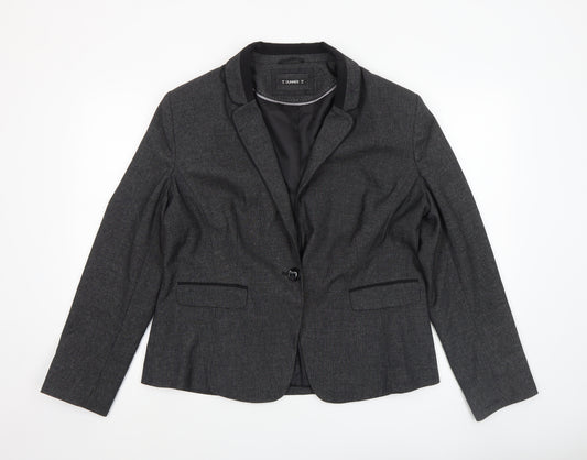 Dunnes Women Grey Pinstripe Blazer Jacket Size 18 Classic Fit
