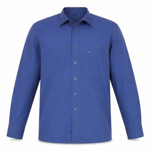 Marvelis Men’s Blue Modern Fit Non-Iron Long Sleeve Dress Shirt 15.5”