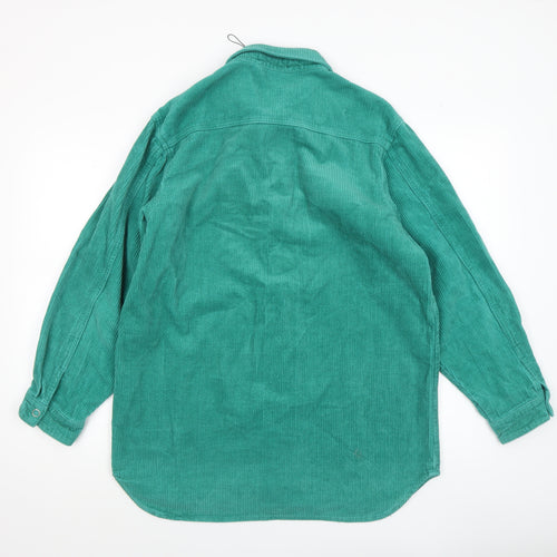 Missguided Women’s Green Corduroy Long Sleeve Button-Up Shirt UK 10
