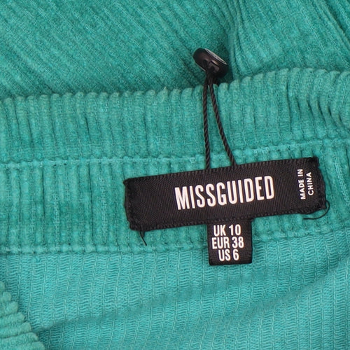 Missguided Women’s Green Corduroy Long Sleeve Button-Up Shirt UK 10