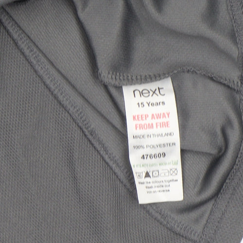 Next Boys Grey Long Sleeve Sports Top 15 Years Polyester Activewear