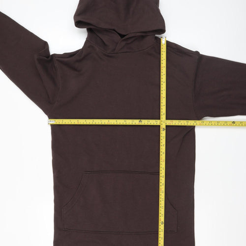 H&M Divided Women Brown Pullover Hoodie XXS Cotton Blend Casual