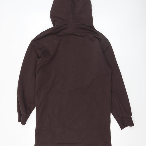 H&M Divided Women Brown Pullover Hoodie XXS Cotton Blend Casual