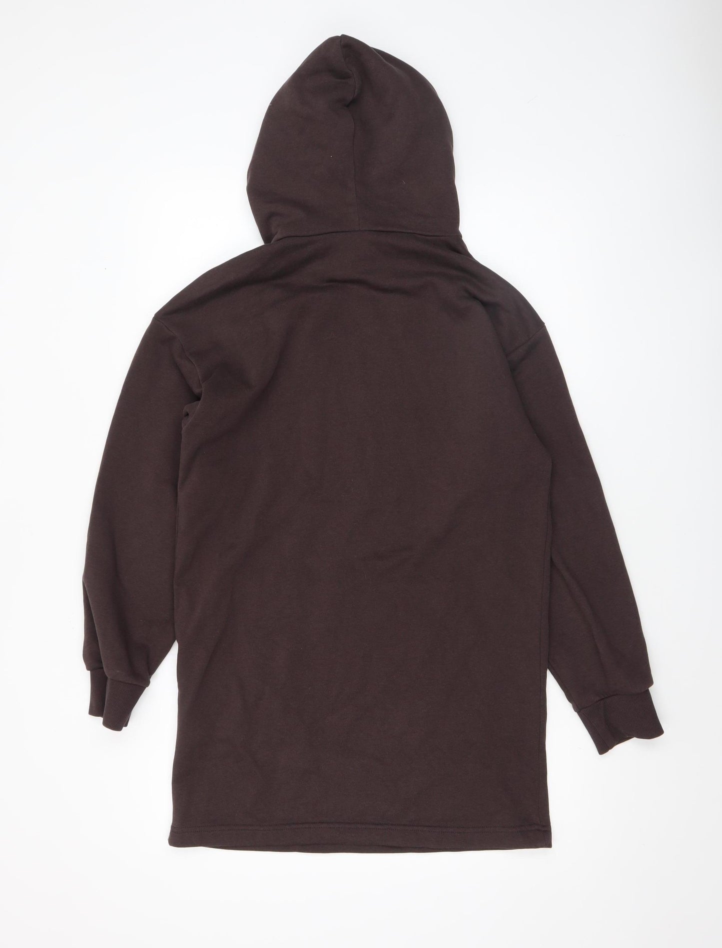 H&M Divided Women Brown Pullover Hoodie XXS Cotton Blend Casual