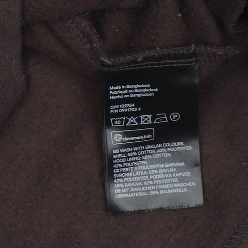 H&M Divided Women Brown Pullover Hoodie XXS Cotton Blend Casual