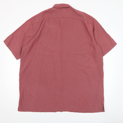 Breakwater Men's Red Check Short Sleeve Button-Up Shirt L Regular Fit