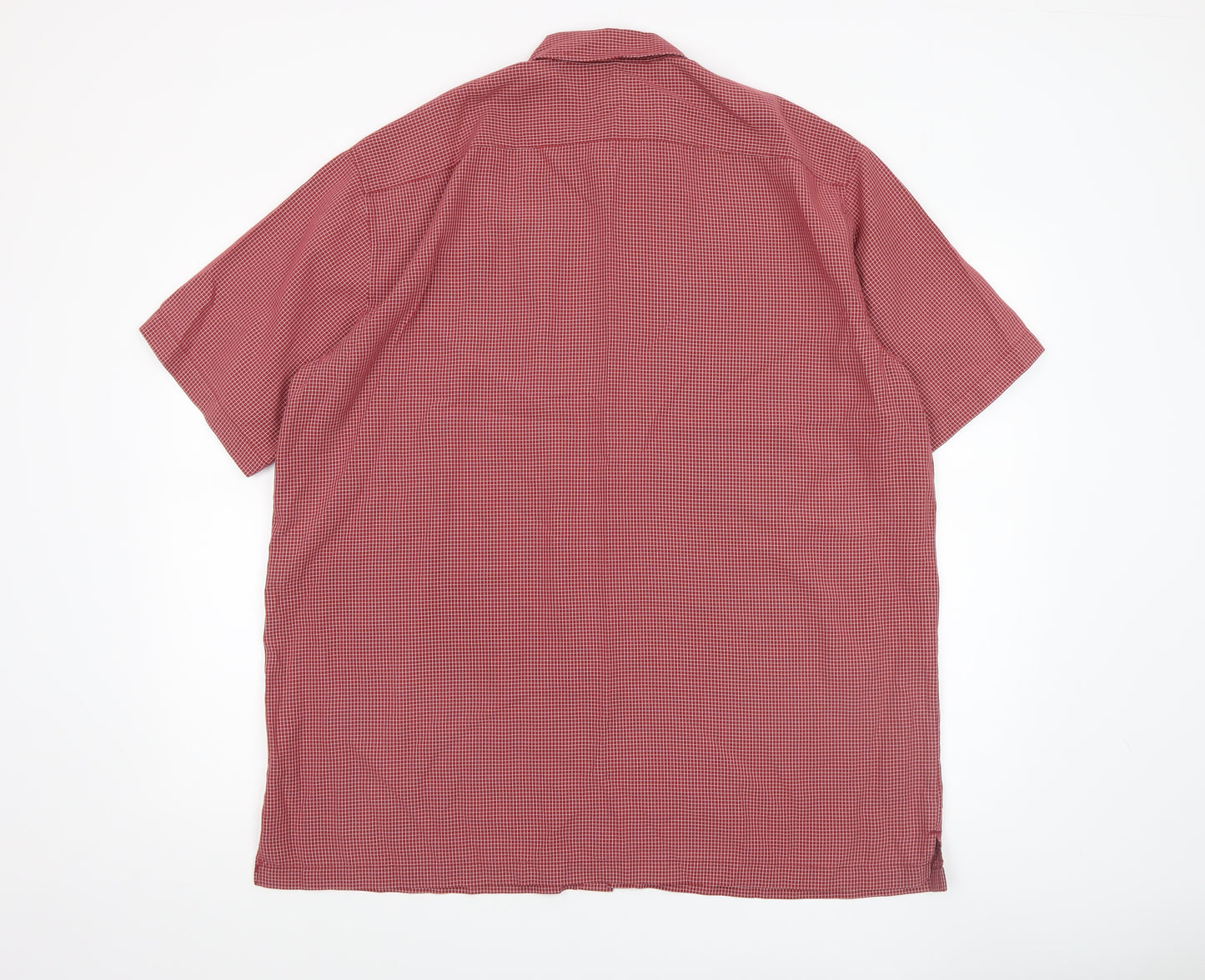 Breakwater Men's Red Check Short Sleeve Button-Up Shirt L Regular Fit