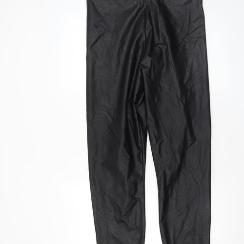 Gallery Women’s Black Faux Leather Leggings Size 16 Stretch Slim Fit