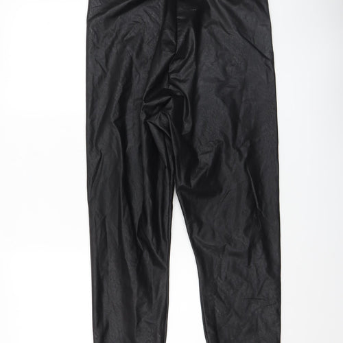 Gallery Women’s Black Faux Leather Leggings Size 16 Stretch Slim Fit