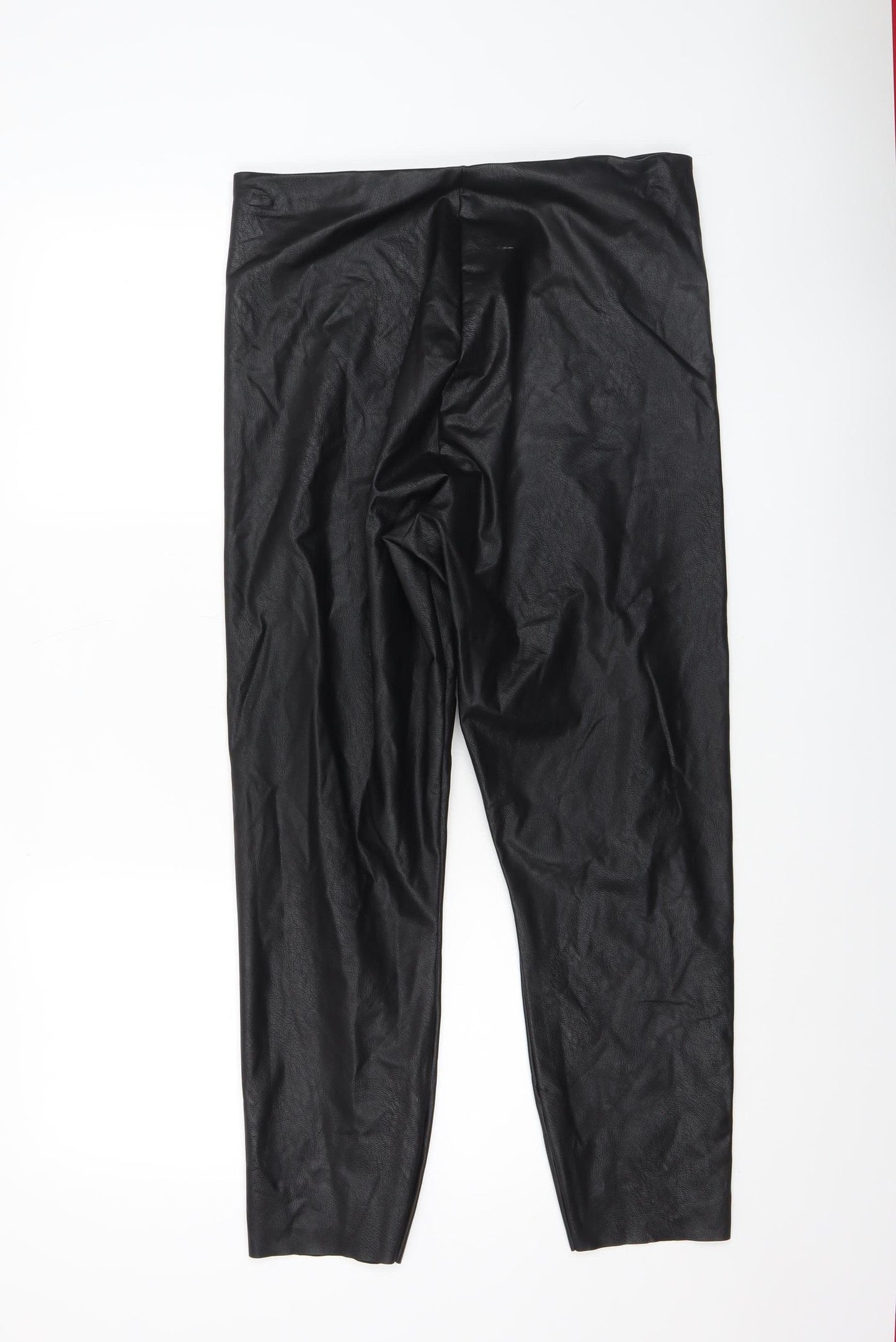 Gallery Women’s Black Faux Leather Leggings Size 16 Stretch Slim Fit
