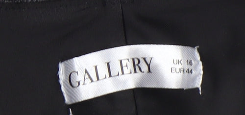 Gallery Women’s Black Faux Leather Leggings Size 16 Stretch Slim Fit