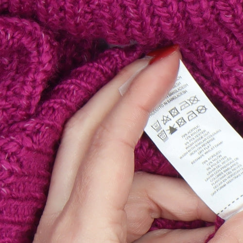 Primark Womens Pink Roll Neck Chunky Knit Jumper XS