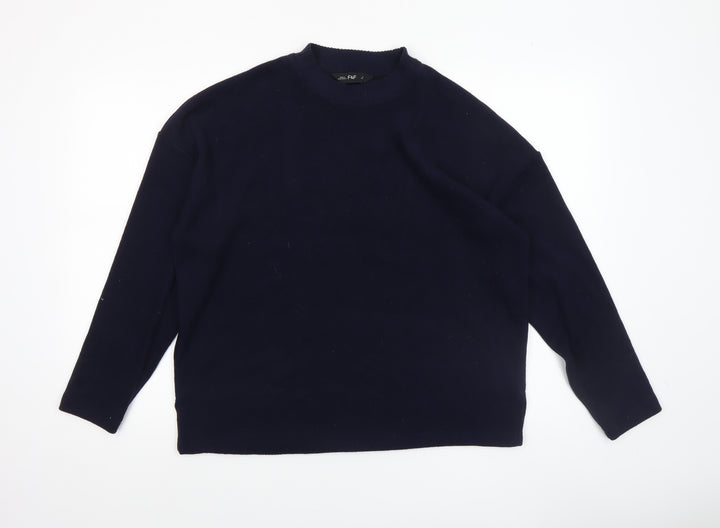 F&F Women's Blue Crew Neck Long Sleeve Pullover Jumper Size M