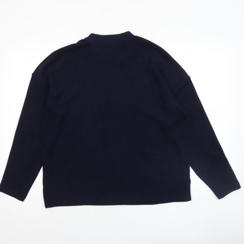 F&F Women's Blue Crew Neck Long Sleeve Pullover Jumper Size M