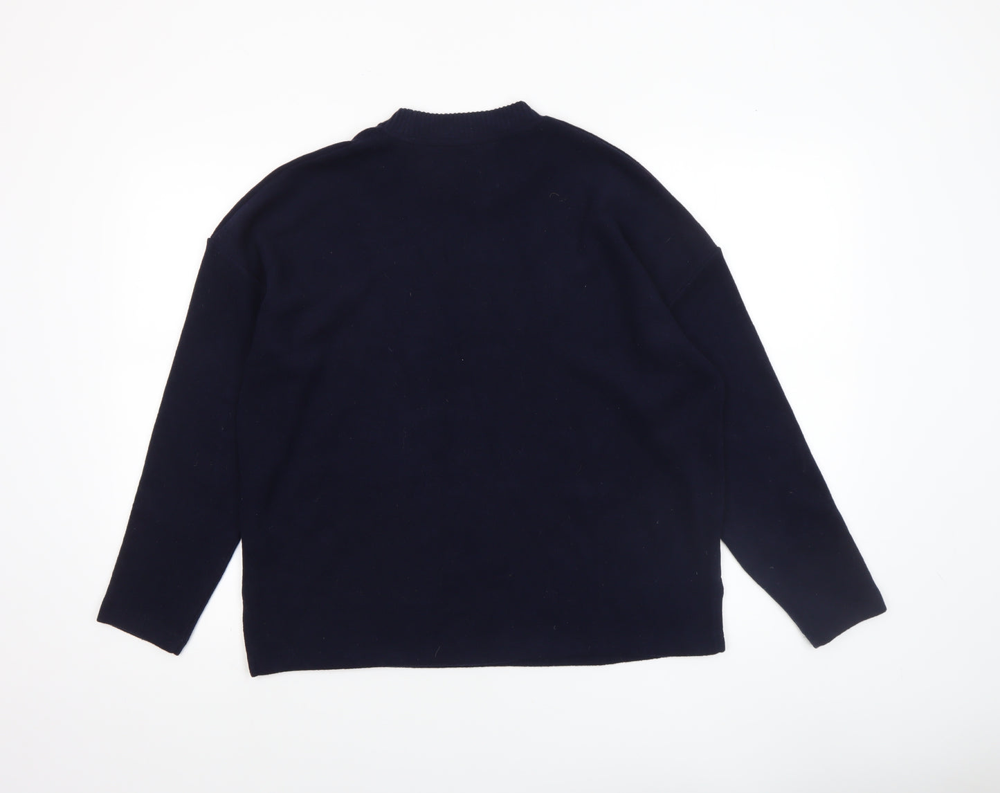 F&F Women's Blue Crew Neck Long Sleeve Pullover Jumper Size M