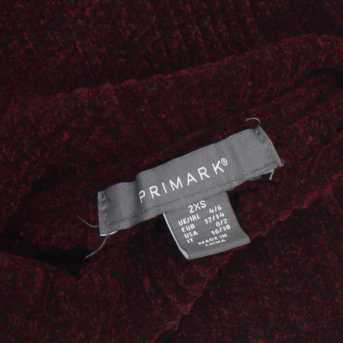 Primark Women’s Brown Roll Neck Chunky Knit Jumper Size 2XS