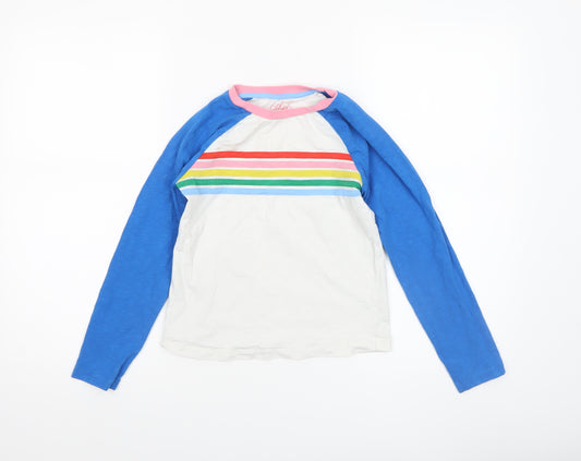 Boden Girls Multicoloured Long Sleeve Rainbow Stripe T-Shirt 9-10 Years