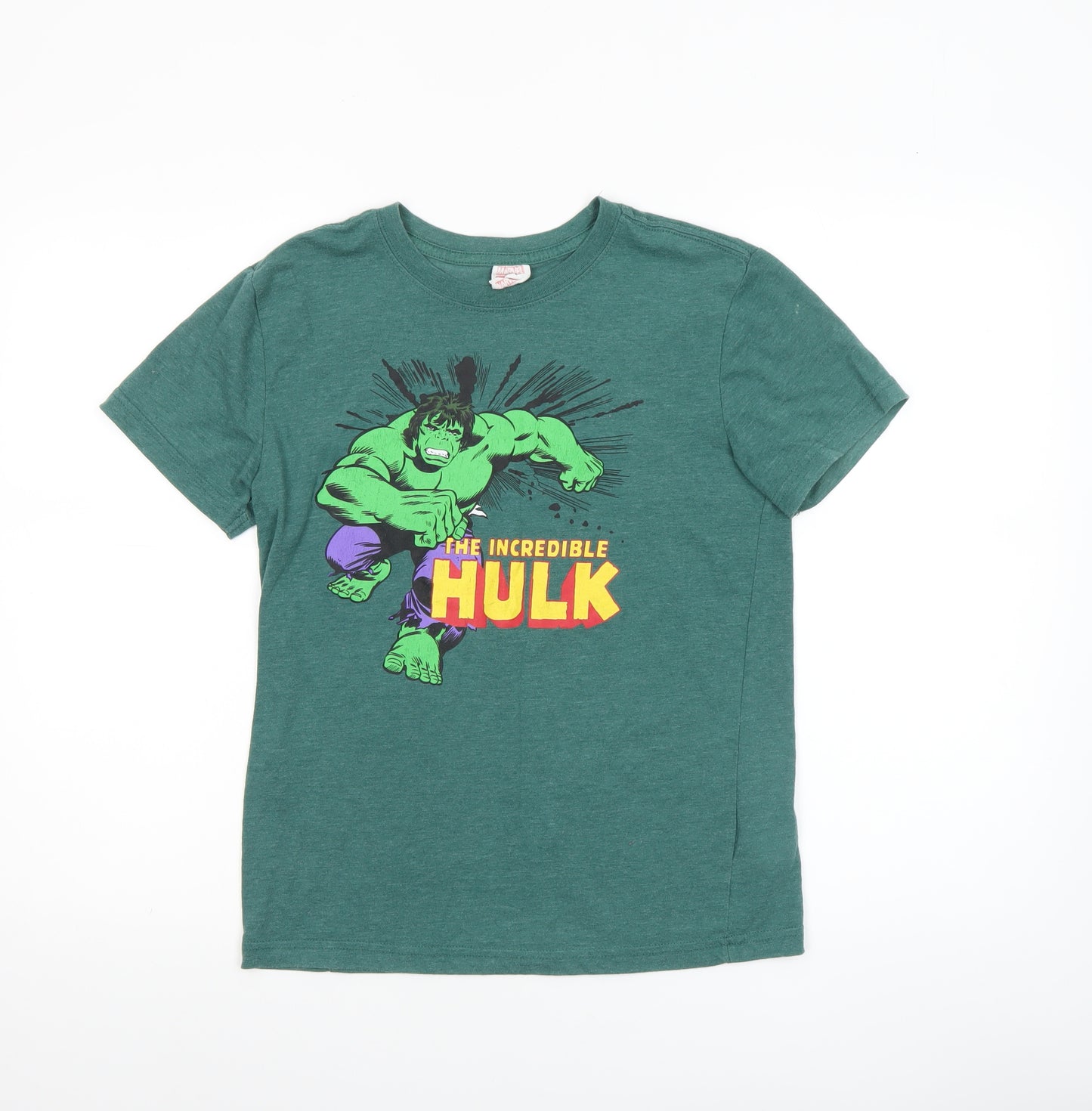 Marvel Comics Boys Green The Incredible Hulk T-Shirt Size 12 Years