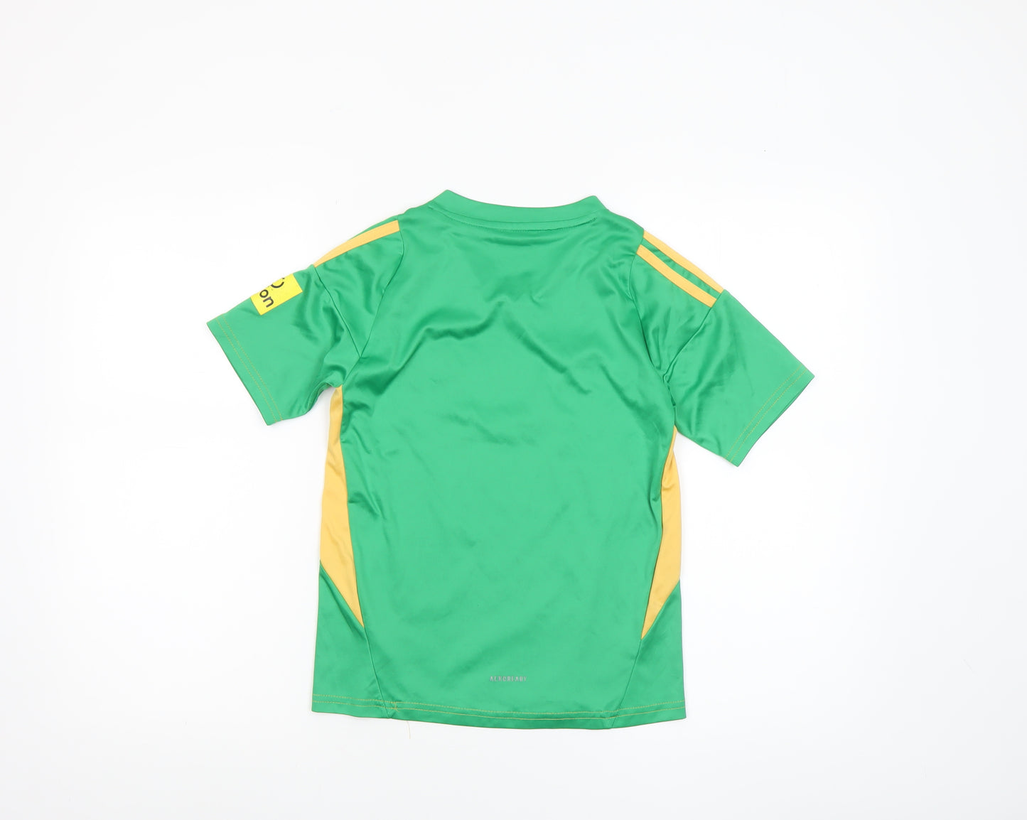 adidas Boys Green Slim Fit Football Jersey T-Shirt Size 22