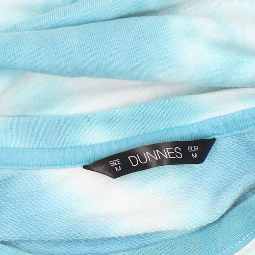 Dunnes Women Blue Tie-Dye Pullover Sweatshirt Size M Cotton Blend