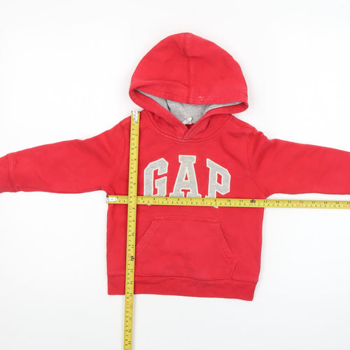 GAP Boys Red Pullover Hoodie 3 Years Cotton Logo Design