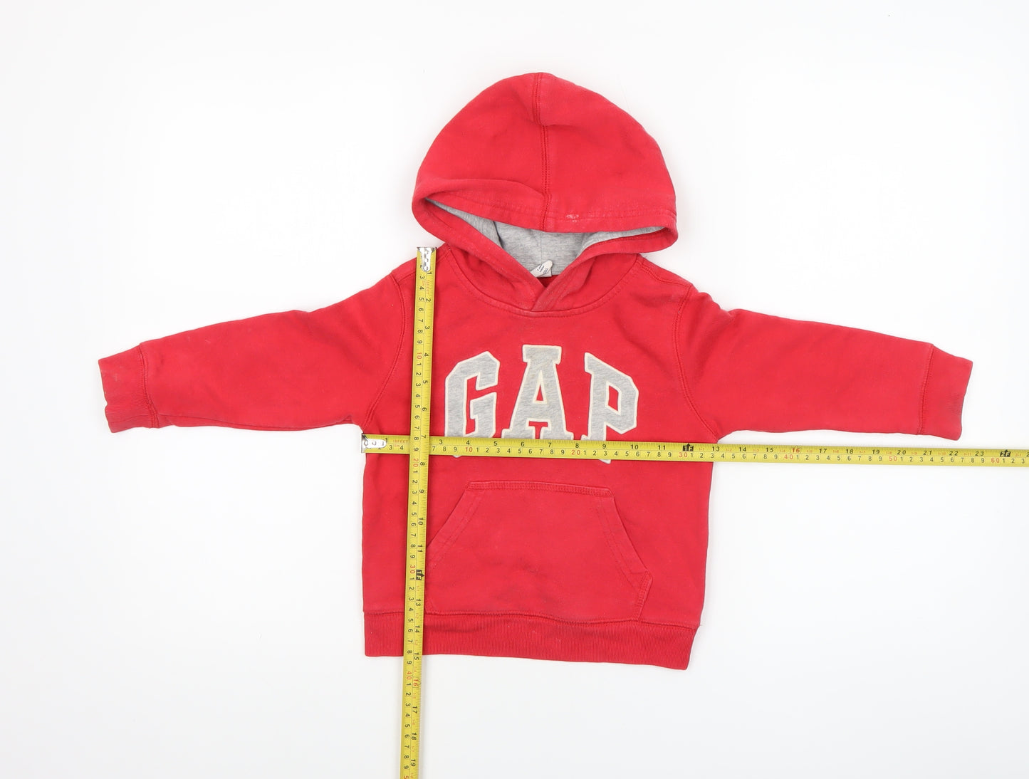 GAP Boys Red Pullover Hoodie 3 Years Cotton Logo Design
