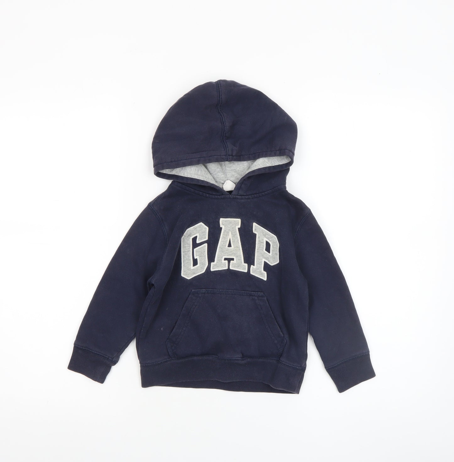 GAP Boys Navy Blue Pullover Hoodie 3 Years Cotton Logo Sweatshirt