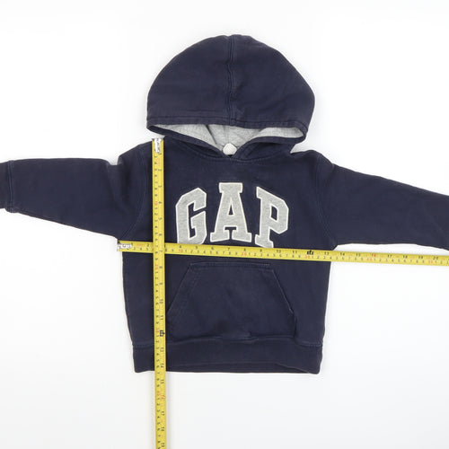 GAP Boys Navy Blue Pullover Hoodie 3 Years Cotton Logo Sweatshirt