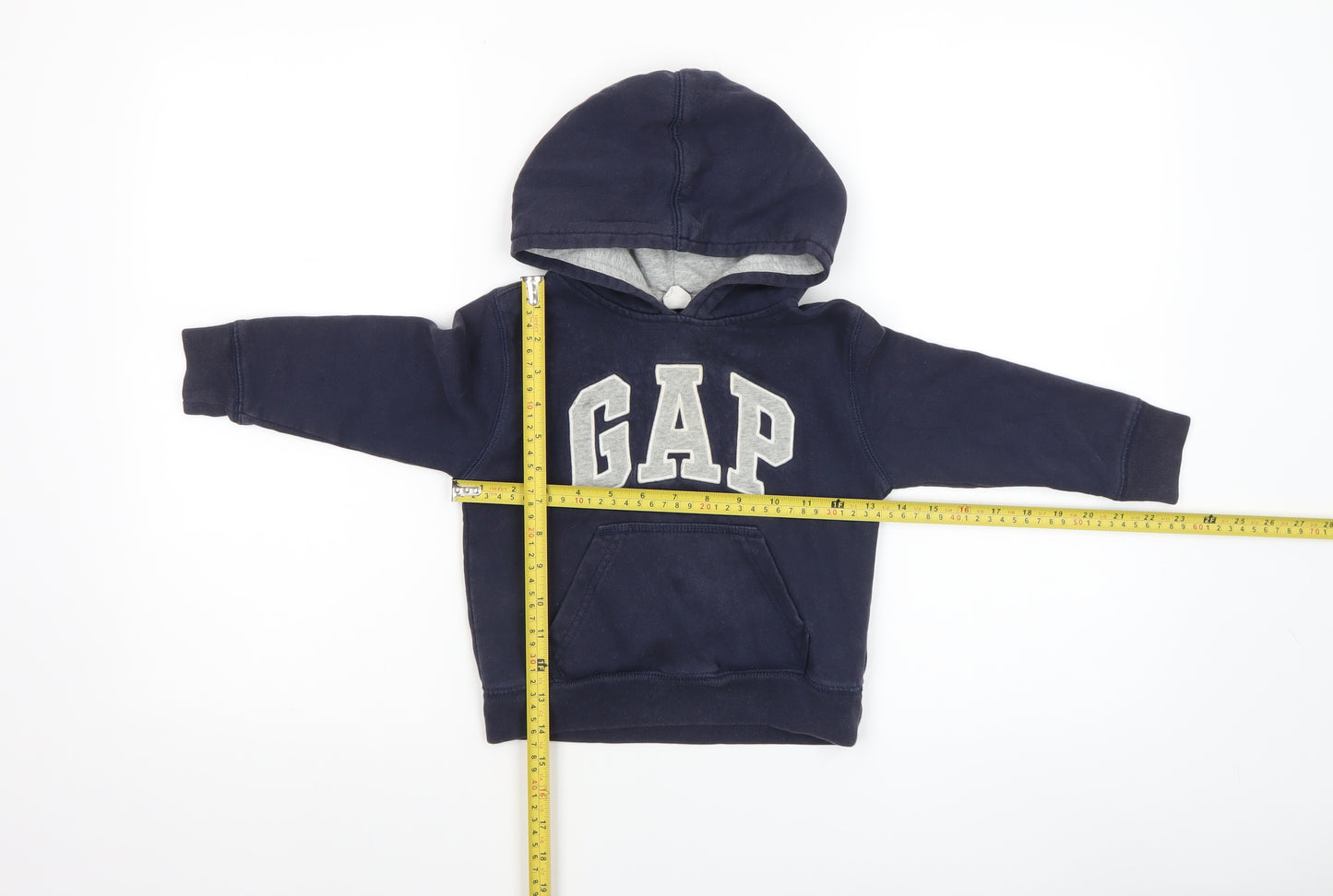 GAP Boys Navy Blue Pullover Hoodie 3 Years Cotton Logo Sweatshirt