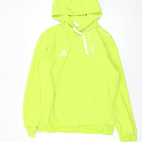 Adidas Men's Yellow Pullover Hoodie Size M Regular Fit Fleece