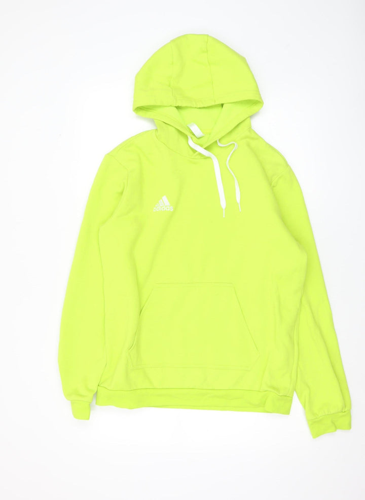 Adidas Men's Yellow Pullover Hoodie Size M Regular Fit Fleece