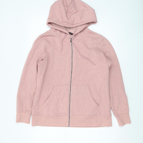 Dunnes Women Pink Full Zip Hoodie Medium Polyester Cotton