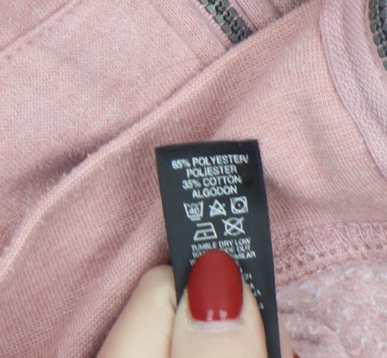 Dunnes Women Pink Full Zip Hoodie Medium Polyester Cotton