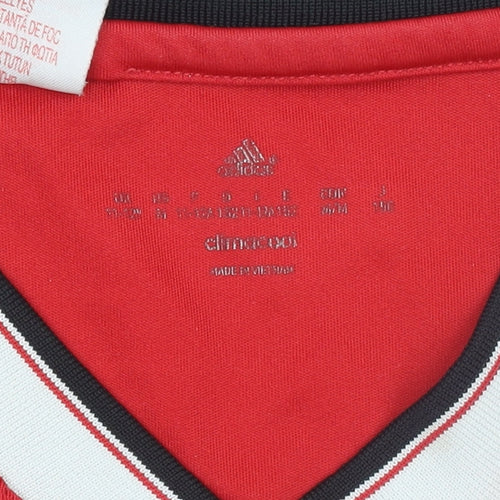 Adidas Boys Red Manchester United Football Jersey Shirt 9-10 Years