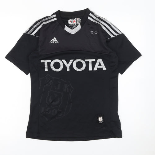 Adidas Boys Black Beşiktaş Football Jersey T-Shirt 13-14 Years Lightweight