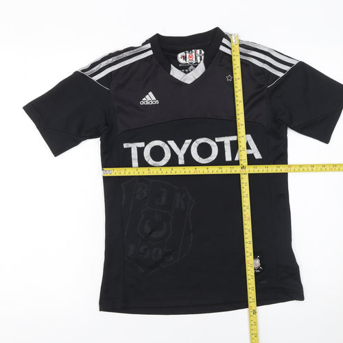 Adidas Boys Black Beşiktaş Football Jersey T-Shirt 13-14 Years Lightweight