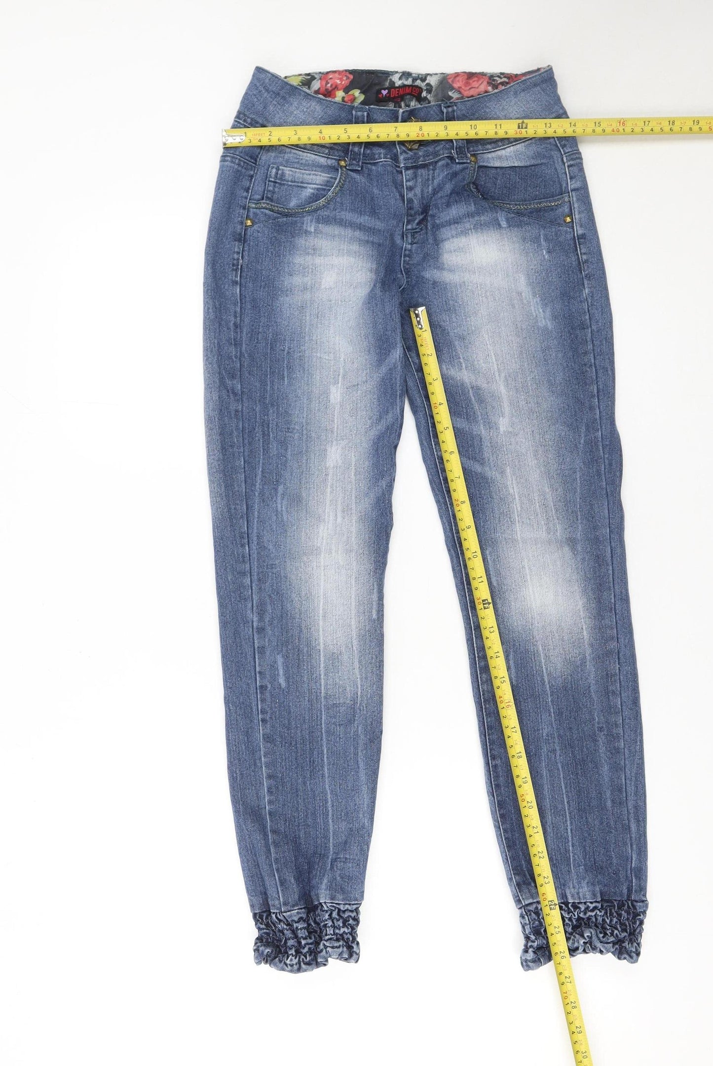 Denim Co Girls Blue Jegging Jeans Size 152 Slim Fit Elastic Waist