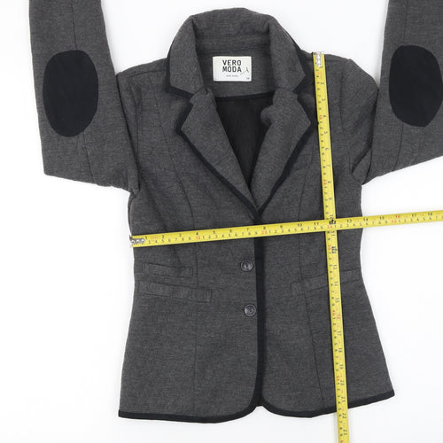 Vero Moda Women’s Grey Knit Blazer Jacket Size 8 Slim Fit Tailored