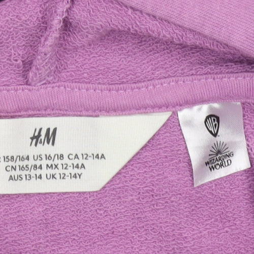 H&M Girls Purple Harry Potter Hoodie 13-14 Years Hooded Pullover Sweater