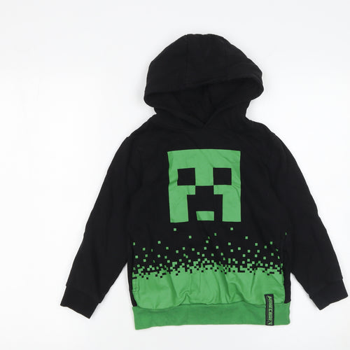 Minecraft Creeper Boys Black & Green Pullover Hoodie 6-7 Years