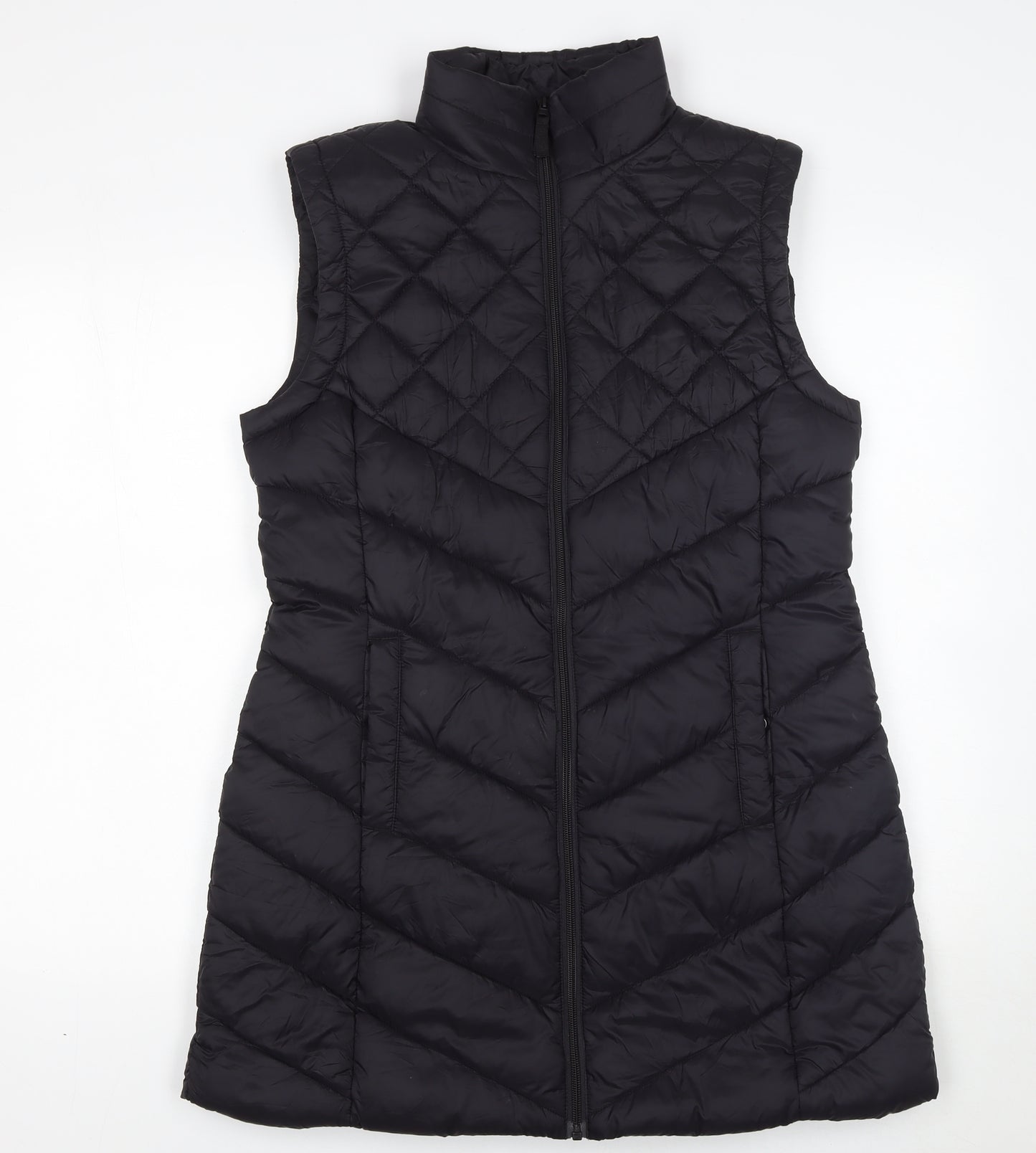 Tu Womens Black Quilted Waistcoat Size 10 Padded Gilet