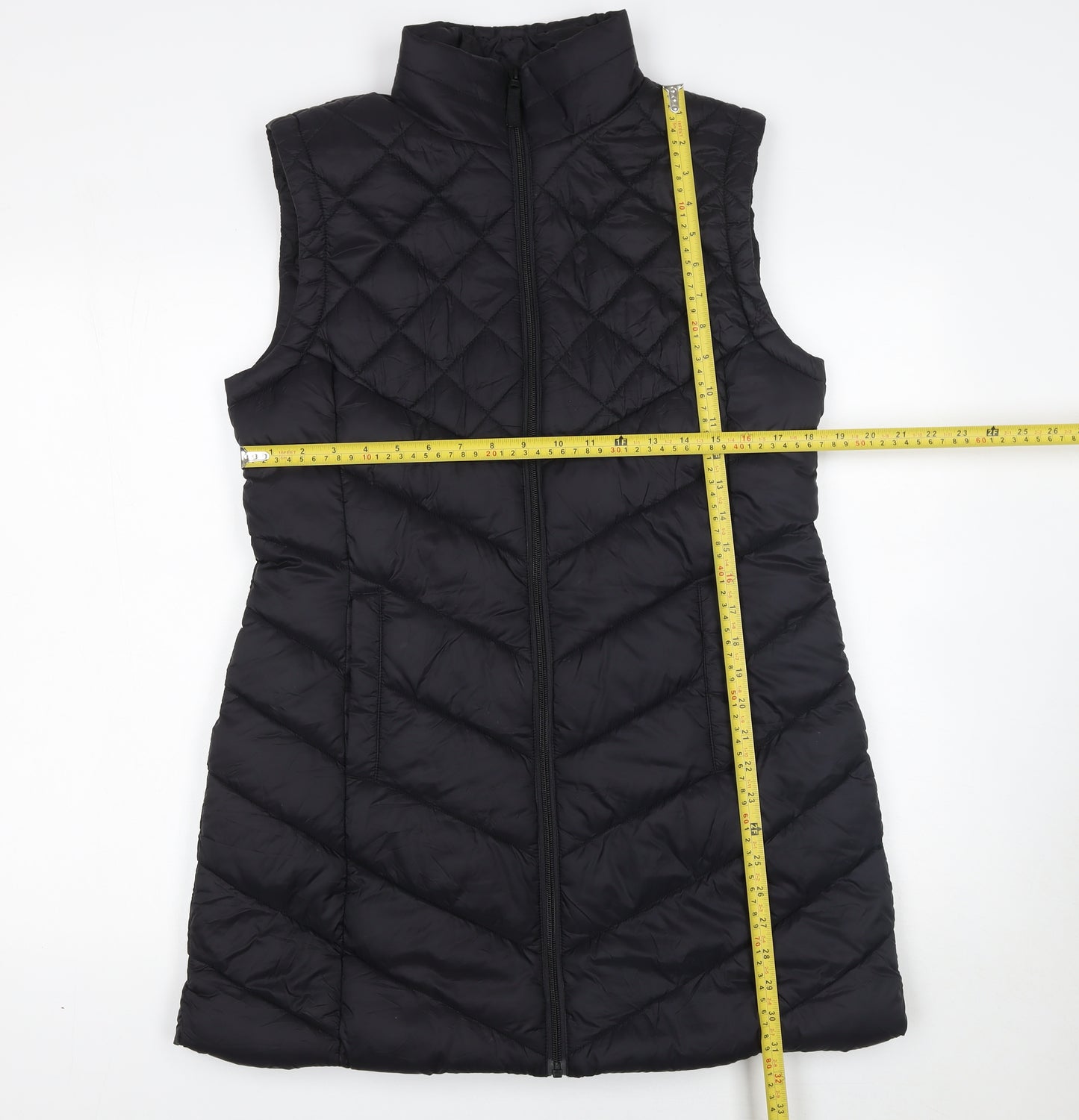 Tu Womens Black Quilted Waistcoat Size 10 Padded Gilet