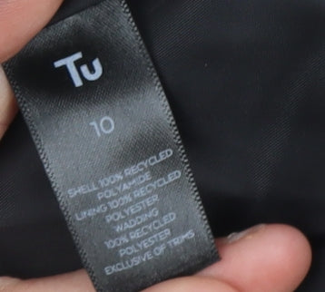 Tu Womens Black Quilted Waistcoat Size 10 Padded Gilet