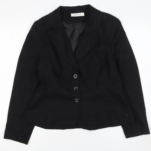 George Women's Black Linen Blend Petite Blazer UK 16 Single-Breasted