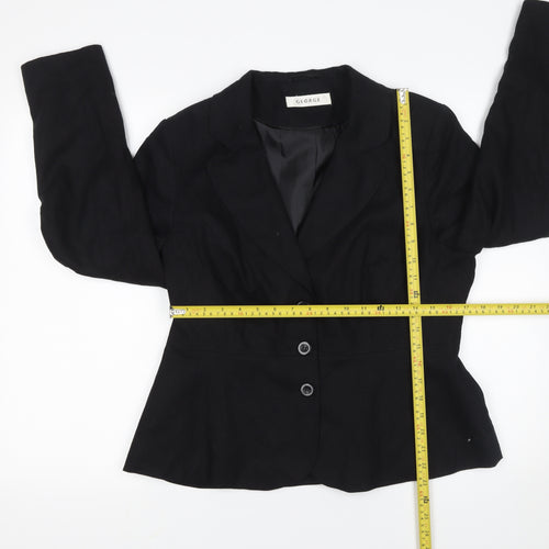 George Women's Black Linen Blend Petite Blazer UK 16 Single-Breasted