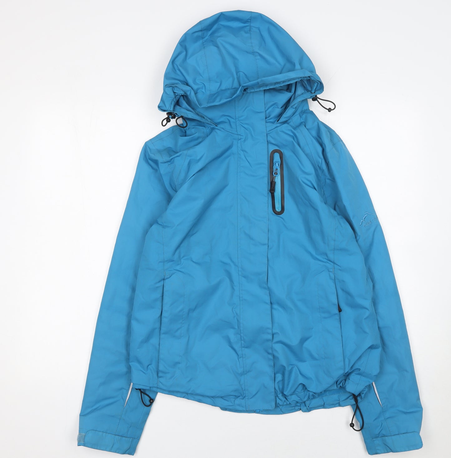 Crivit Women Blue Hooded Rain Coat Jacket Size 14 Waterproof Lightweight